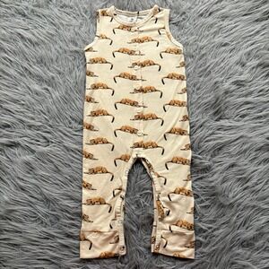 Kate Quinn Bamboo Romper Cougar Cream Toddler 12-18‎ Months Unisex